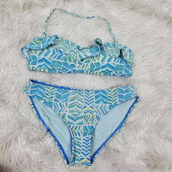 VINEYARD VINES Blue Geo Whale tail Print Women's Size XS/S Bikini Set - Picture 1 of 11